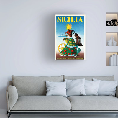 Impression sur toile, artiste inconnu, Sicile