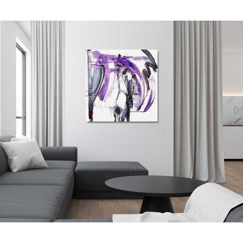 Purple Black II - Artist Enhanced Canvas Print, Black Framed Canvas, 20" H x 20" W x 1.75" D