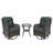 Auryanna Rattan Outdoor Furniture 2 Swivel Chairs with Waterproof Coushions and Glass Top Table Set-425536676-425536674