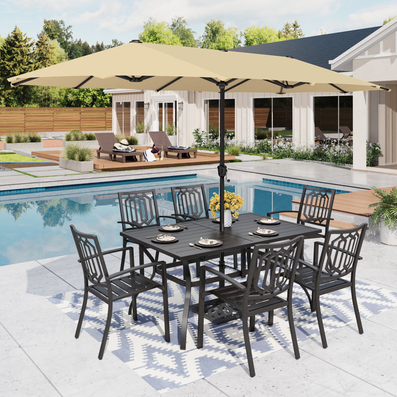 Argyri 6 - Person Patio Dining Set with Rectangular Table