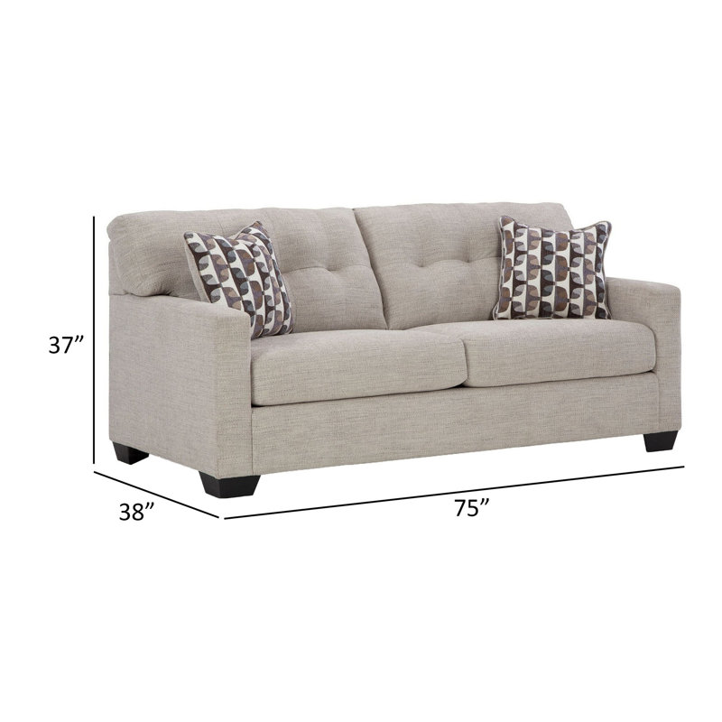 Kieasha Upholstered 75'' Sleeper Sofa, Gray Polyester Blend