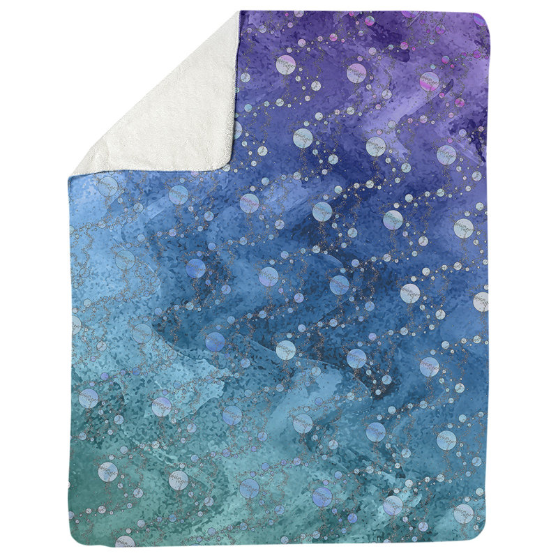 Couverture à étoiles Katelyn Elizabeth, l 52,5 po x L 62,5 po, Paon / dégradé