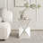 Champagne Mirrored Geometric Side Table – Modern Luxe Accent