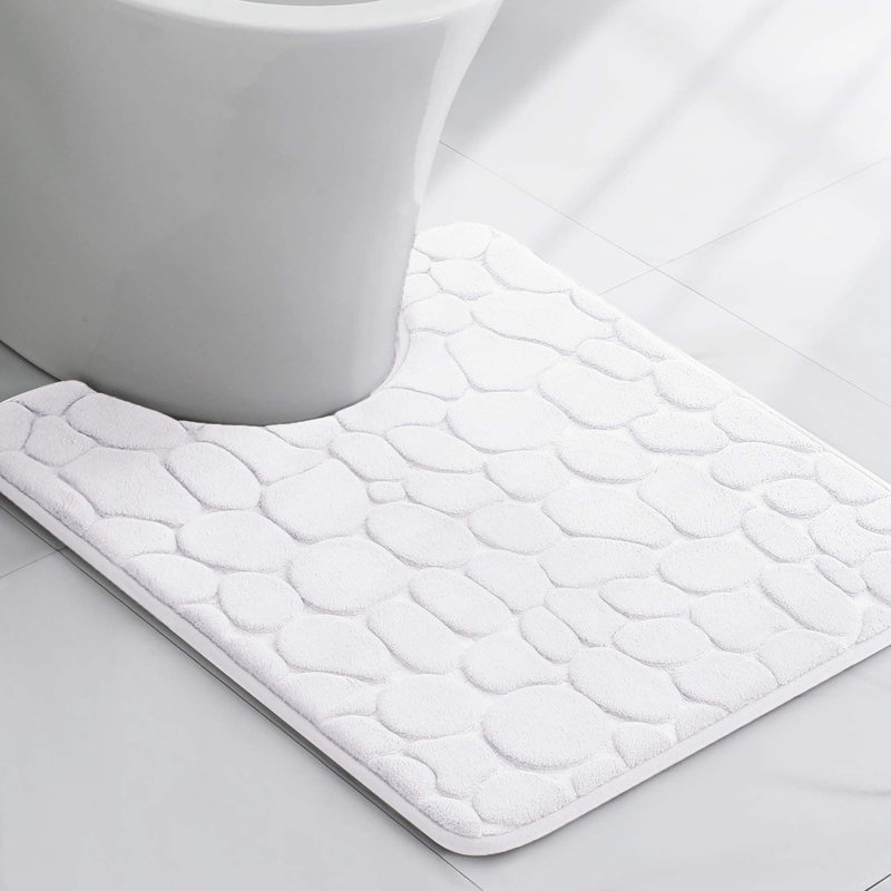 Mousse à mémoire de forme en microfibre Pebbles 3D 20 pi x 20 po, Blanc
