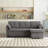 Modular Sectional Sofa L Shaped Modular Couch with Reversible Chaise-1458439920