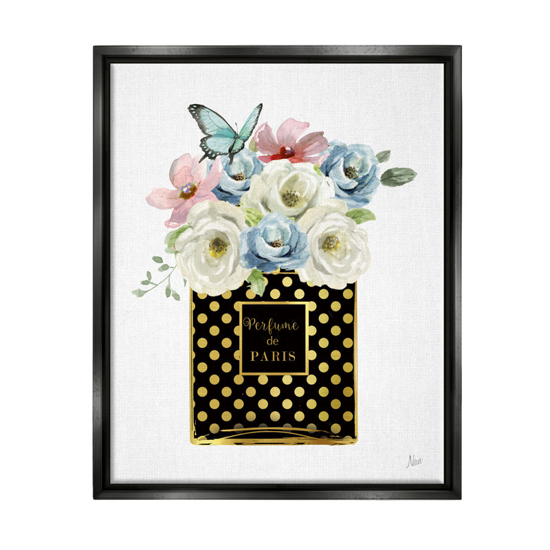 «Perfume De Paris Flower Bouquet» par Nan, impression, Cadre flottant noir de jais, H 21 po x l 17 po x P 1,7 po