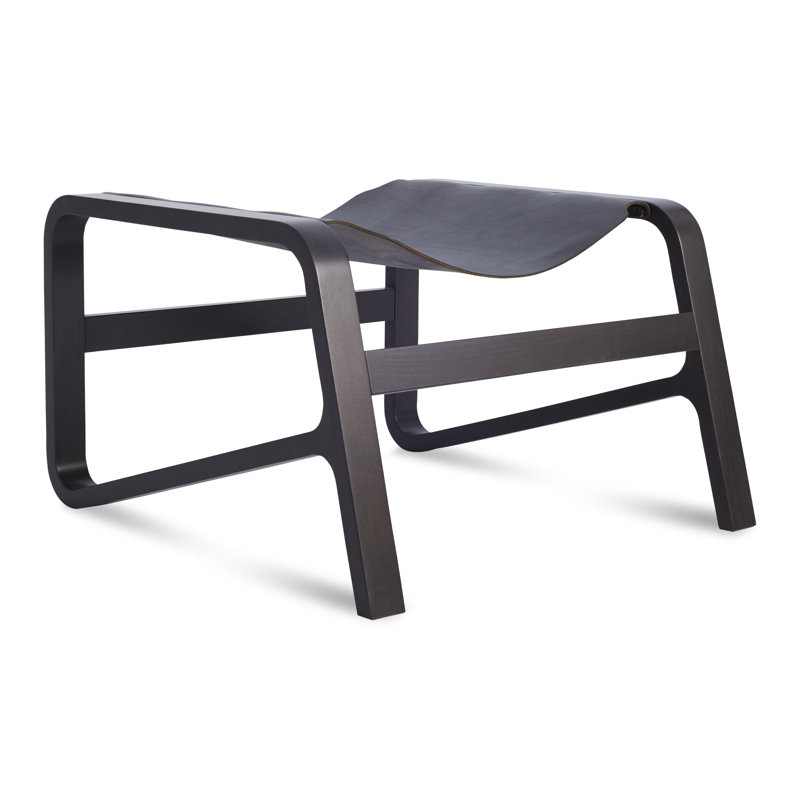 Toro Ottoman, Night Genuine Leather, Black