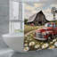 Rideaux de douche rustique grange et camion rouge, 71 x 71-2070113512