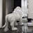 51” White Lion Sculpture With Led Novelty Floor Lamp