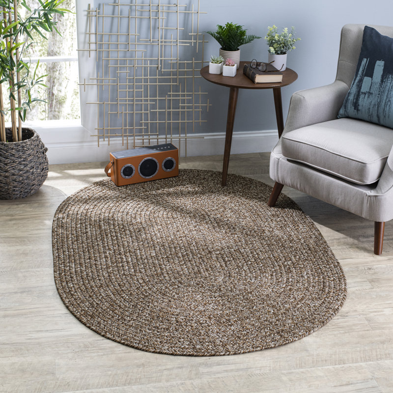 Tapis brun intérieur/extérieur Seline, Ovale 10 pi x 13 pi