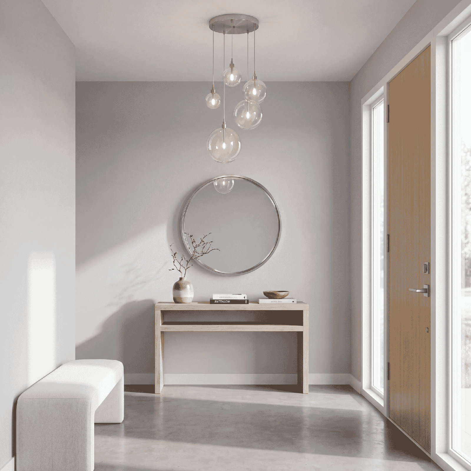 Jensi 5-Light Chandelier, Brushed Nickel