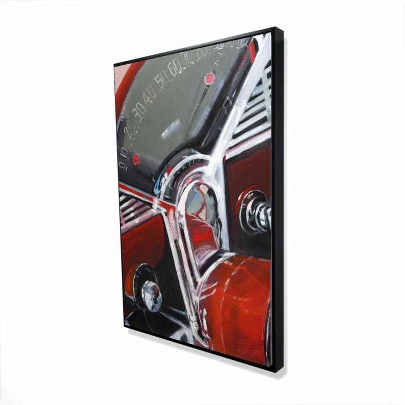 Tableau de bord de voiture rétro rouge