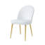 Chaise d'appoint Vera Lusso - Chaises d'appoint de salle à manger modernes - Chaises rembourrées contemporaines en similicuir avec structure en métal doré - Ensemble de 2 chaises de salle à manger, de chambre à coucher, de bureau ou de cuisine - Chaises de salle à manger blanches avec pieds dorés-70105038-70105036