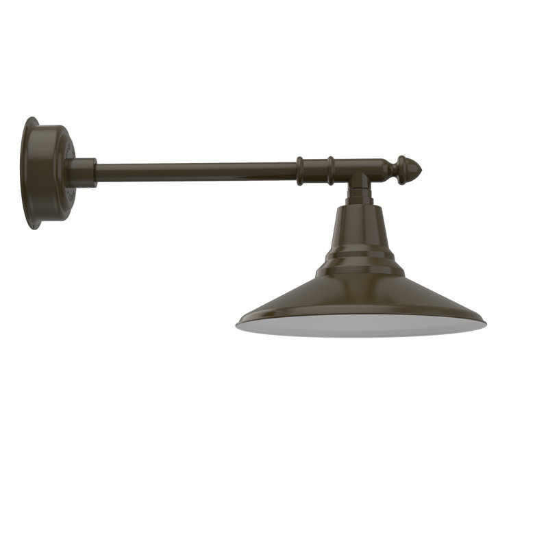 Luminaire de grange d’extérieur à del Anton, H 11 po x l 14 po x P 28 po, Bronze acajou