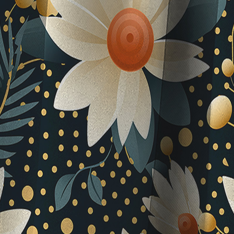 Victorian Elegance Polka Dots Pattern - Abstract Curtain - Blackout Curtain - 1 Panels, L 52 po x L 120 po