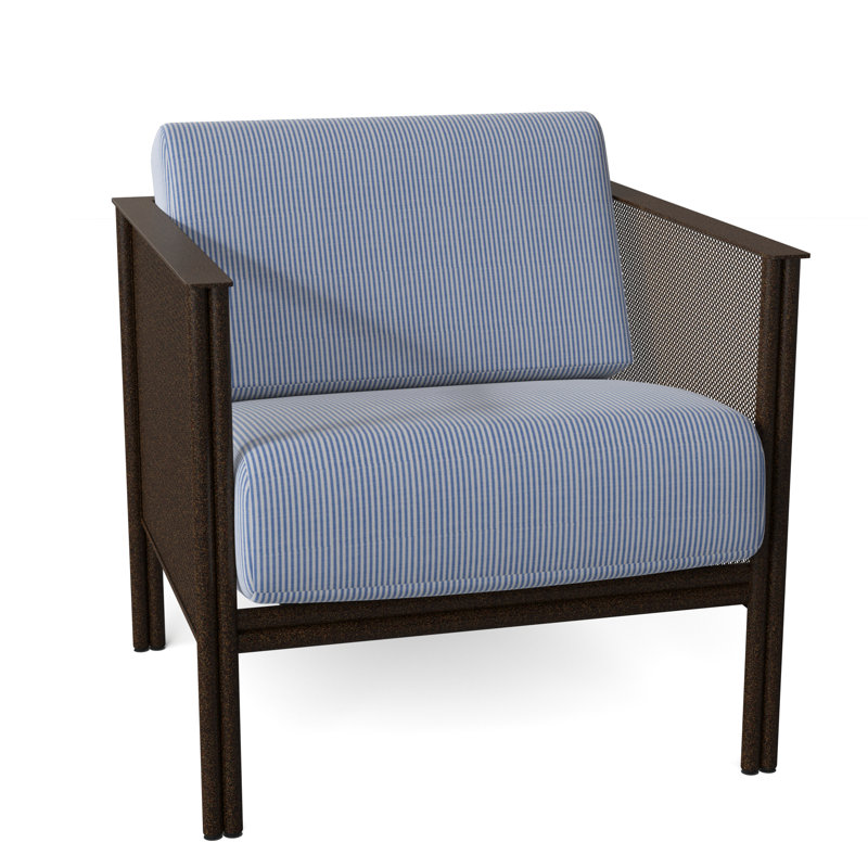 Jax Outdoor Lounge Chair, Canvas Heather Beige Sunbrella® Canvas, Chestnut Brown