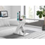 Marietta Chrome Metal & White High Gloss Dining Table Set - 6 Soft Touch Faux Leather Dining Chairs-1767860409