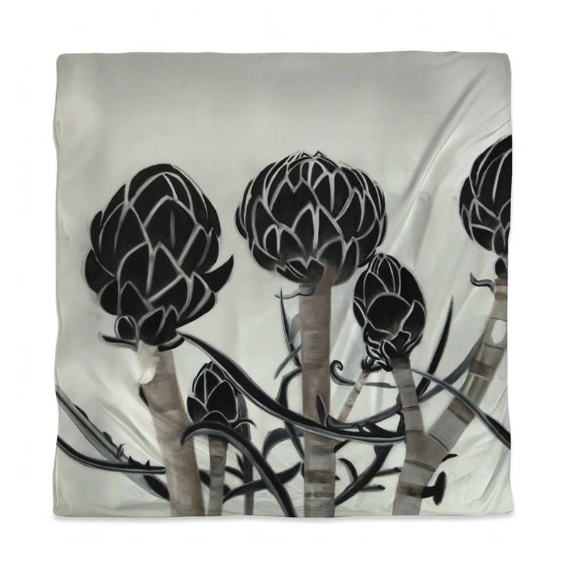 Kitchen Botanical Rustic Queen Duvet Cover - Artichokes White