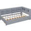 Lit de jour simple en bois gris avec rangement, 2 tiroirs et dispositif de chargement dans les tiroirs, tablette double couche-1532916991