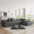 Berangaria Boneless 108.01'' Chenille Modular Sofa-663226890-640194767