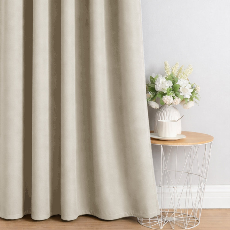 100% Room Darkening Blackout Drapes for Bedroom & Living Room, Cream, 167cm Width x 213cm Drop