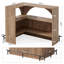 Table de bar en L 47,2 po, unité de coin avec tablettes de rangement et repose-pieds en métal