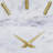 Marble Decorative Wall Clock with Gold Metal Accents