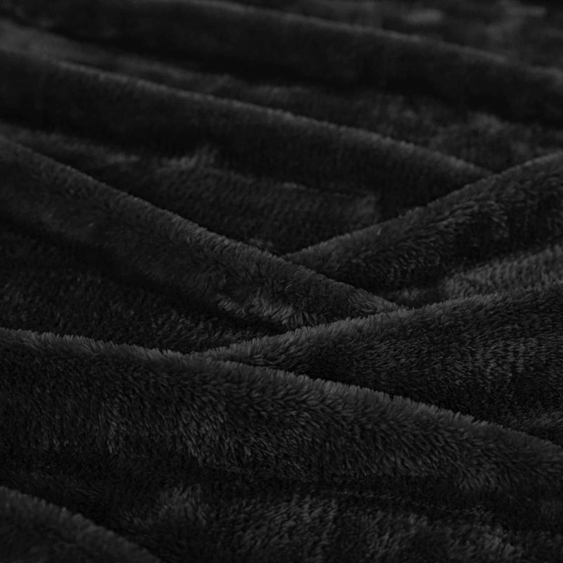 Couverture en molleton moelleux Nile Mills, Noir, Jeté XL