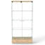 Vitrine en verre de style antique - bibliothèque moderne à DEL avec grands tiroirs, 2 portes et 4 tablettes, assemblage rapide pour la décoration intérieure-116661077