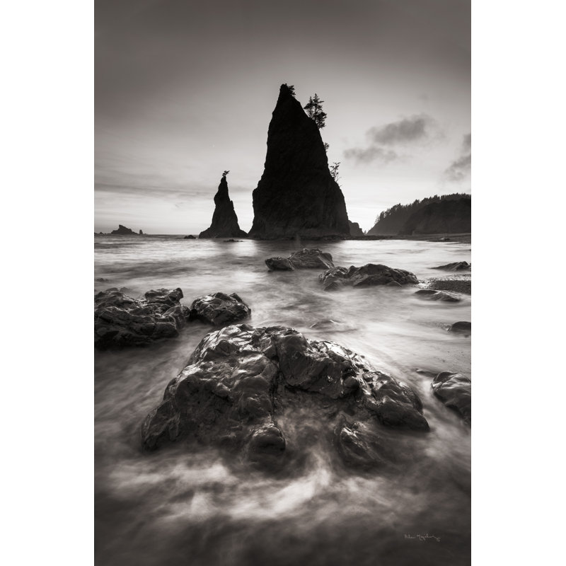 Split Rock Rialto Beach by Alan Majchrowicz - No Frame Print on Canvas, 91cm H x 61cm W x 3.8cm D