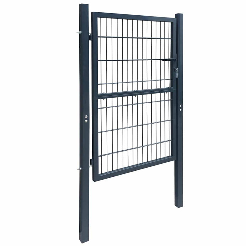 Barrière de clôture en acier vidaXL 39,4 po x 78,7 po anthracite