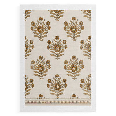 BlockPrintBloomsI - Impression sur toile seulement - NON-CADRE