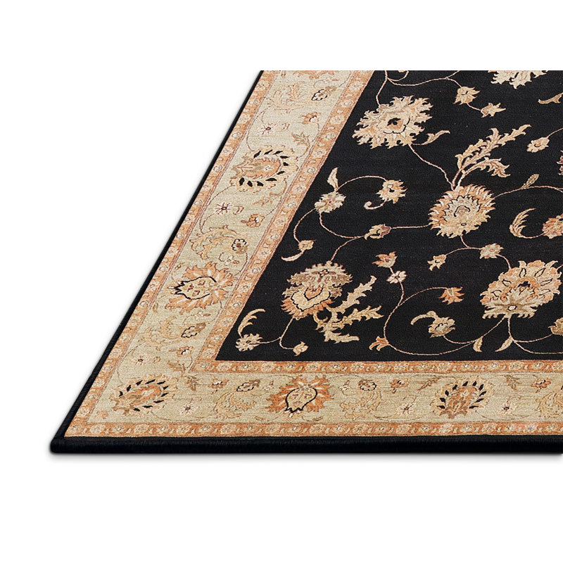 Tapis oriental beige / noir Swavar, Tapis de couloir 2 pi x 5 pi