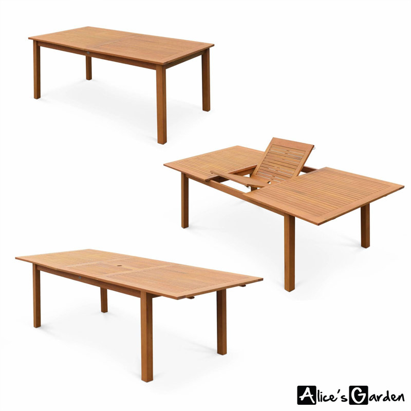 Tannum 8 - Person Wood Patio Dining Set with Rectangular Table , Cushions Included