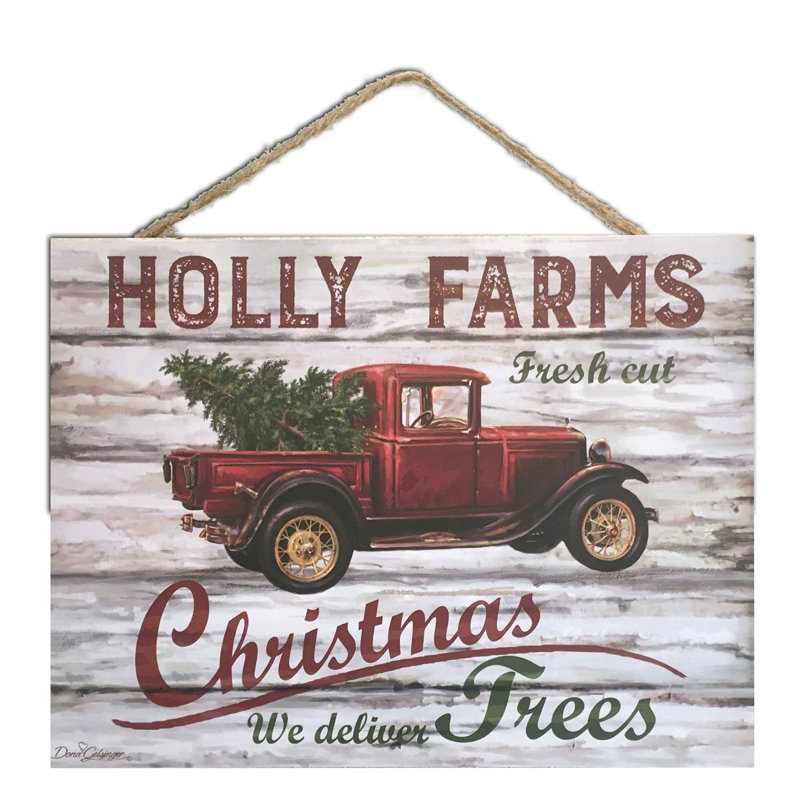 Panneau en bois avec support à corde Holly Farms