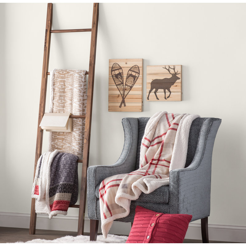Solid Walnut Decorative Ladder with Natural Finish
