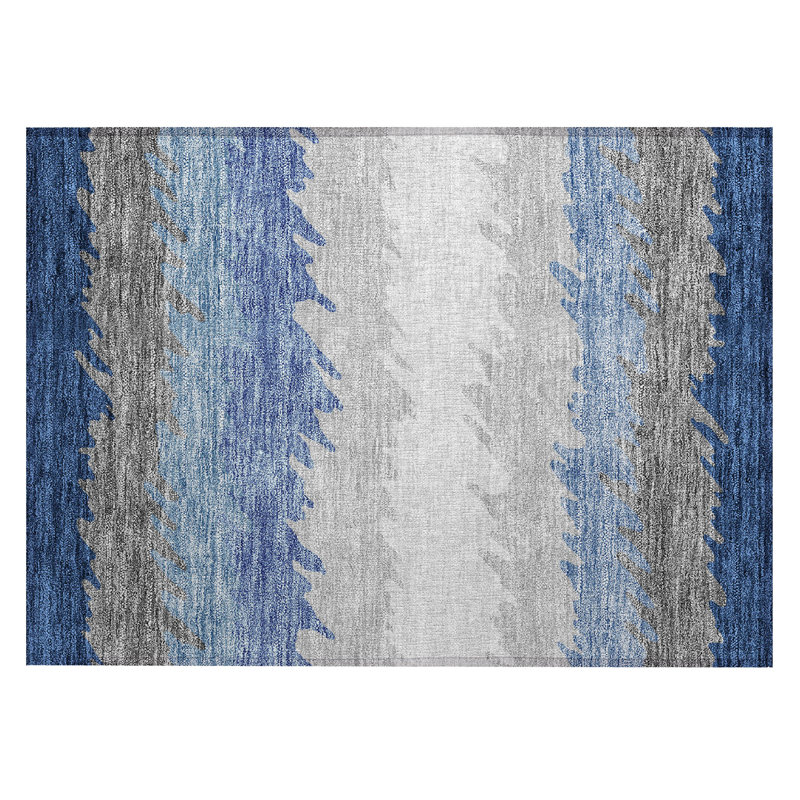 Neysa Washable Striped Indoor / Outdoor Rug, Rectangle 1'8" x 2'6"