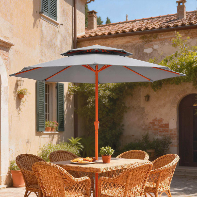 265cm Market Parasol, Grey