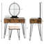 Ensemble coiffeuse avec tabouret avec miroir Lachapelle-1108036045