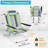 5-Position Reclining Beach Chair For Adults, 350 Lbs Capacity, Folding Portable With Cooler Bag & Backpack Straps-185562189