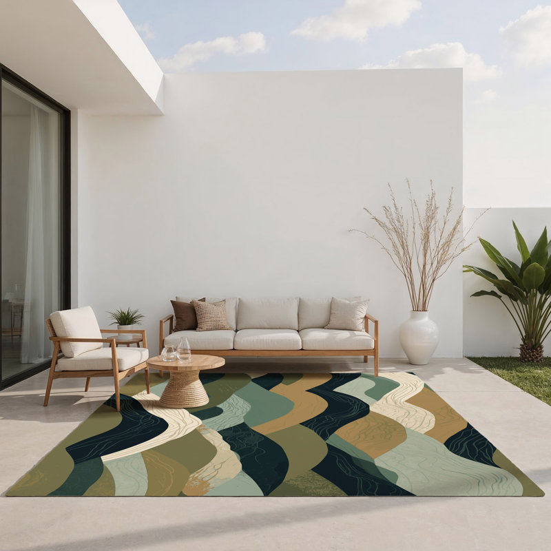Tapis intérieur et extérieur Celestial Streams, Rectangulaire 3 pi x 5 pi