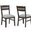 Ensemble de salle à manger 5 pièces rectangulaire contemporain avec chaises rembourrées et finition chêne foncé-1984018024