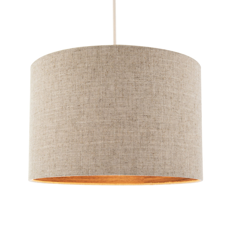 20cm H Linen Drum Lamp Shade ( No Direct Attachment Method ) in Brown