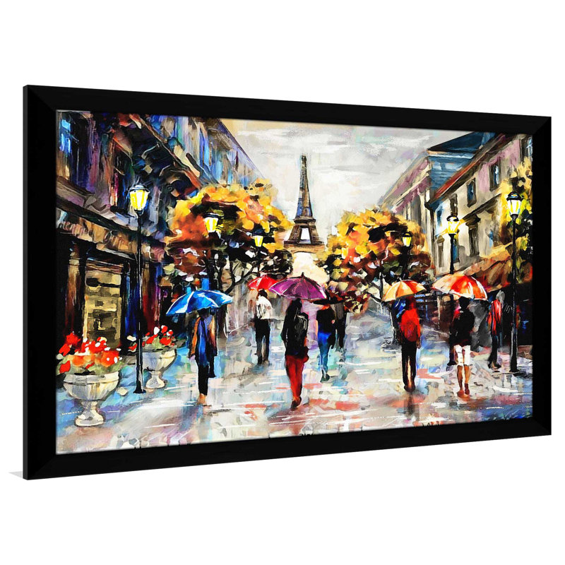«Paris Streets», reproduction encadrée, H 33,5 po x l 49,5 po x P 1 po, Cadre noir