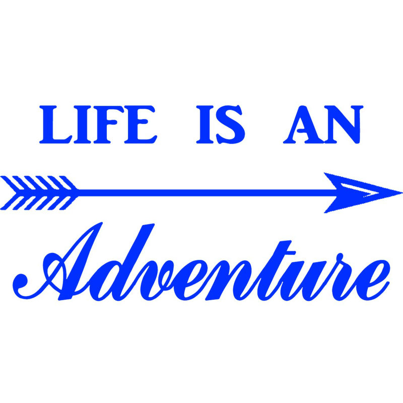 Décalcomanie murale « life is a adventurer adventurer », H 15 po x l 30 po, Bleu