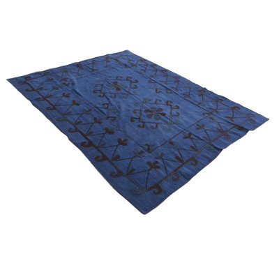 7 Ft Square Puleo Navy Blue Rug