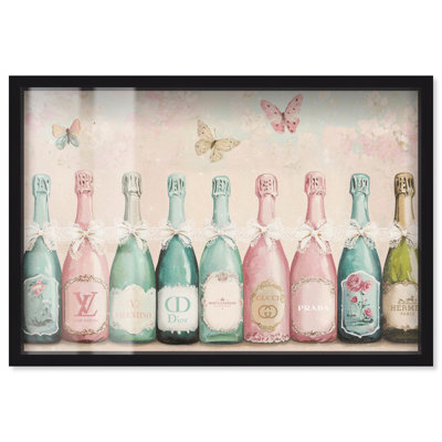 «Champagne Mint and Pink Collection Shadowbox Print», art mural par Art Remedy
