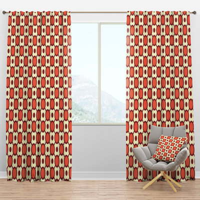 Panneau de rideau simple semi-diaphane avec passe-tringle Mid-Century Design