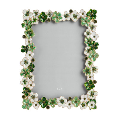 Picture Frame, Blossom Flower Design For Tabletop Display (Green)