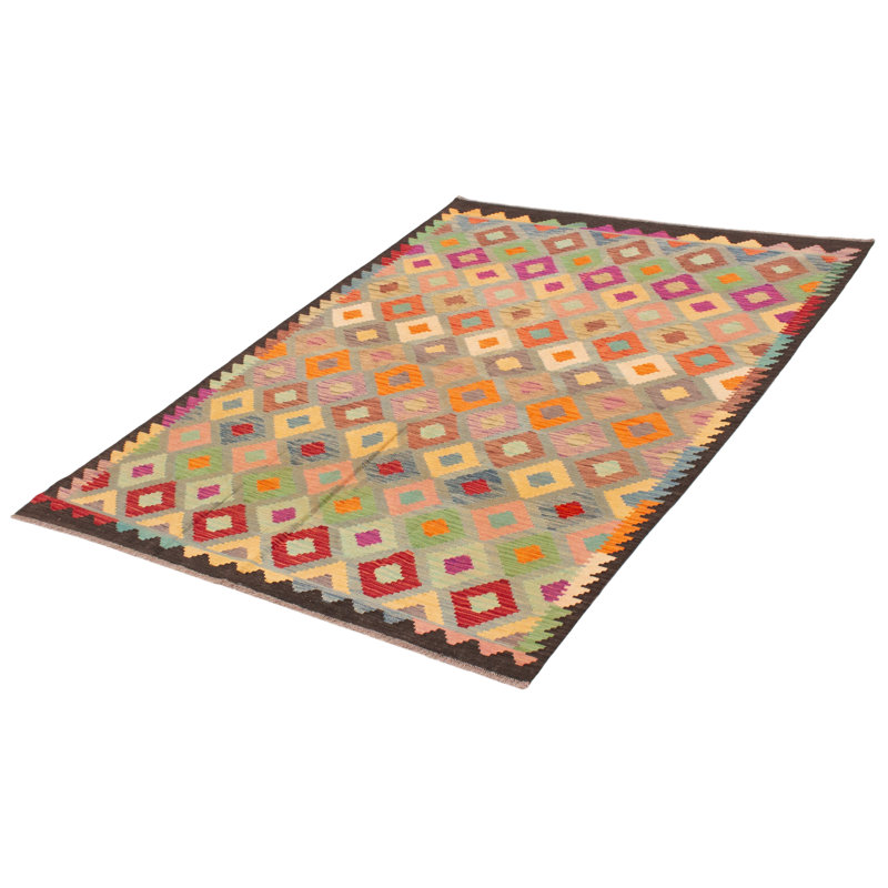 Tapis unique en orange 5 pi 9 po x 7 pi 10 po